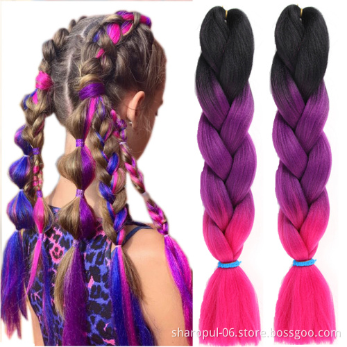 Sharopul ponytail hair extensions long jumbo ombre Braiding hair extension synthetic